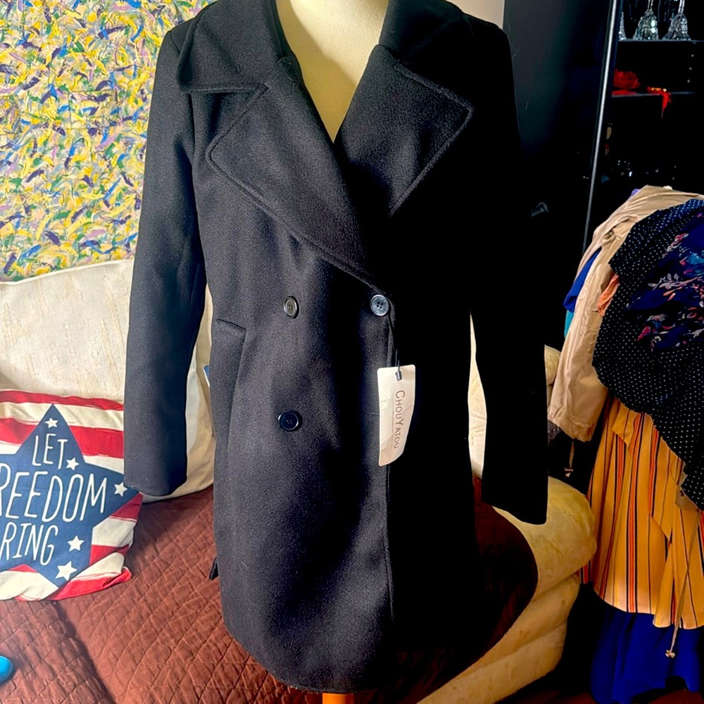 Chou Yatou Wool Blend Pea Coat M